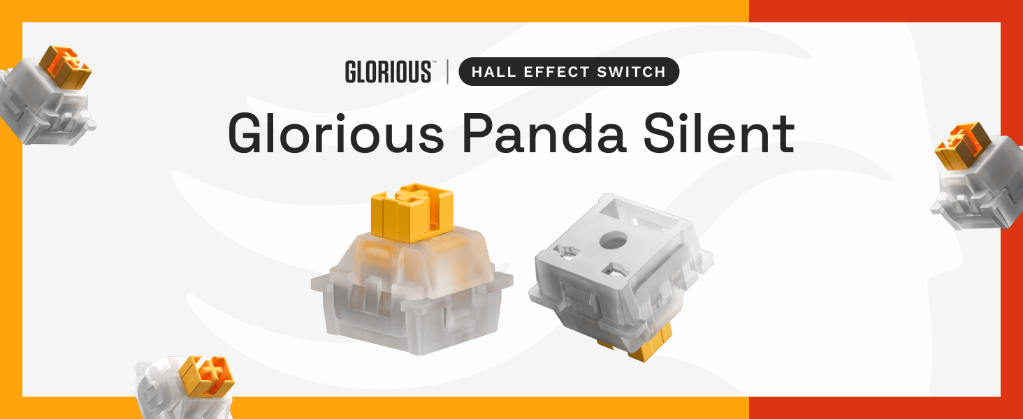 A large marketing image providing additional information about the product Glorious Panda HE Switch Set - Silent - Additional alt info not provided